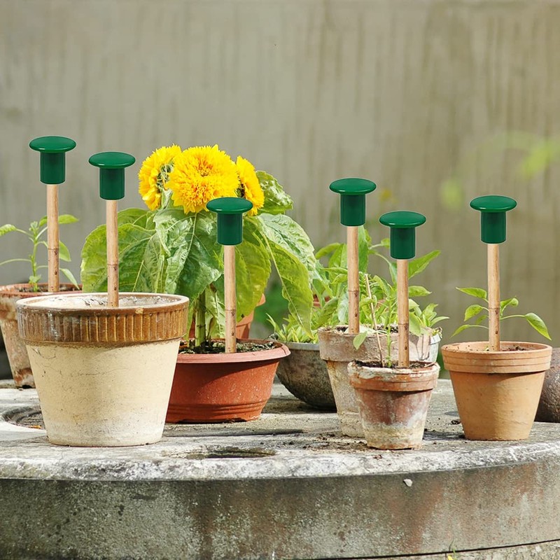 Kungfu Mall 48Pcs Garden Bamboo Caps Green Rubber Cane Caps