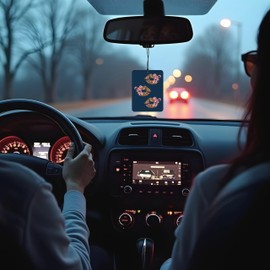 RYVJU Blue Trendy Retro Cheetah Cologne Car Scents Air Freshener 4 Pcs, Blue Vinyl Leopard Lip Lucky 8 Ball Hanging Air Freshener for Closet Drawer Books Bathroom, Cute Car Accessories Decor for Women