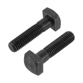 sourcing map 2Pcs Square Head Bolts, 1/2-13x2" Black Oxide Carbon Steel Square Machine Screws, T-Bolt for Machinery Railroad Electrical Connections