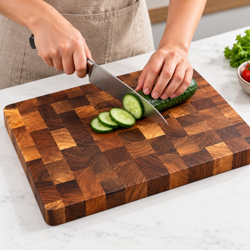 Wood Cutting Board for Food Prep – Double-Sided Thickened Rectangle
