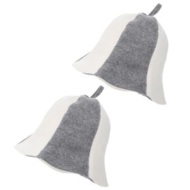 TOVINANNA Sauna Hat Pack of 2 Felt Bath Hat Banja Cap Made of Russian Wool Breathable Vaporarium Hat with Loop Bath Accessories for Men and Women Sauna Shower Bath Steam (Black White)