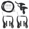 AXGSRV Complete Bike Brake Set Includes Callipers Levers Cables Black,