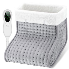 Biutee Electric Foot Warmer, Electric Blanket Feet 30-60°C with 10 Temperature Levels and Automatic Shut-Off, Overheating Protection, Foot Warmer with Washable Inner Lining, Quick Heating, Light Grey