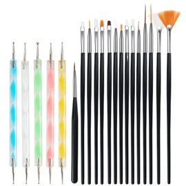 20 Piece Nail Brush Set with Dotting Tool, Brush for Gel Nails, Nail Art Brush Set, Brush Nail Design