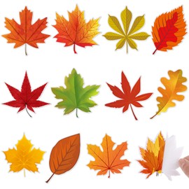 Eaasty 1500 Sheets,60 Packs Fall Maple Leaf Sticky Notes Cute Leaf Shaped Sticky Note Thanksgiving Sticky Notes Fall Page Markers for Party Supplies Appreciation Thanksgiving Gifts,12 Styles