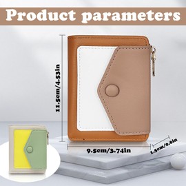 FuninCrea Small Wallet Women, Leather Womens Wallet Credit Card Holder with Zipper Coin Pocket, Bifold Small Wallet for Women Multi-Card Slot Slim Ladies Wallet with ID Window Cash Slot (Green)