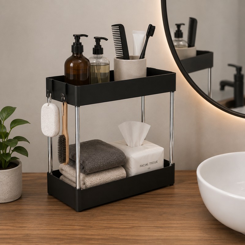 Bathroom Countertop Organizer Shelf for Skincare and Toiletry Storage –