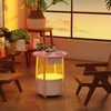 Yoobure Small Side Table, LED Night Stand with Charger Station,