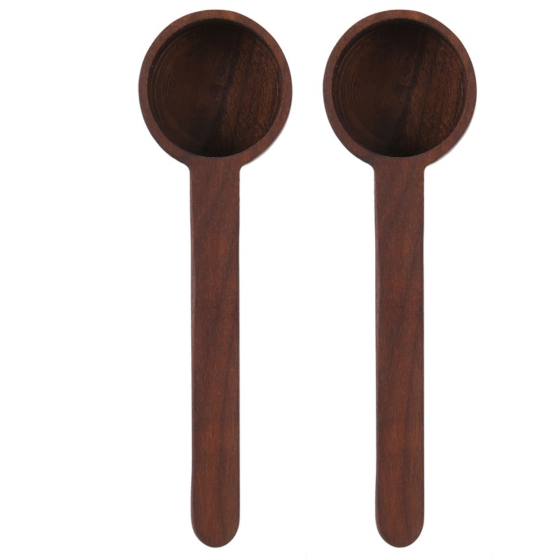 2Pcs Walnut Coffee Bean Measuring Spoon Food Grade Salt Spoon
