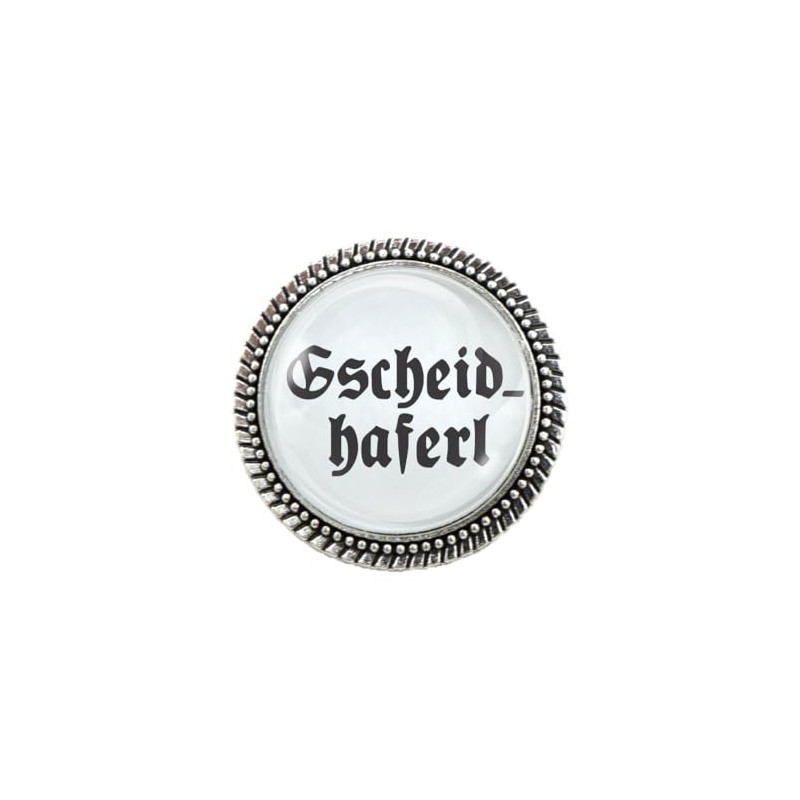 Gscheidhaferl Gaudi Brooch in Silver Woidladinger, 30cm, Tin
