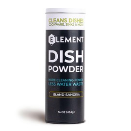 ELEMENT Dish Powder | Pre-Filled Refillable Shaker with Grease-Fighting Dish Soap | Liquidless, Plastic-Free | No Harsh Chemicals (Island Sangria, 16 OZ in Refillable Shaker)