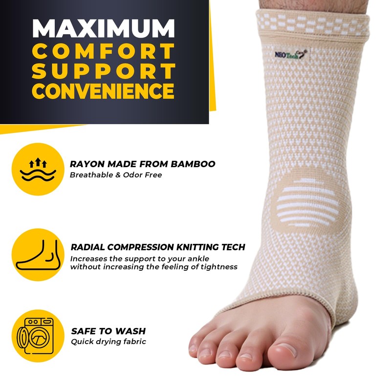 Neotech Care Ankle Support Sleeve - Bamboo Fiber Knitted Fabric