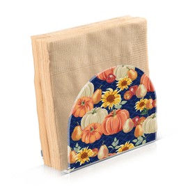 Autumn Pumpkins Napkin Holder for Table Freestanding Tissue Dispenser Acrylic Blue Cloth Napkin Holders for Kitchen Countertop Home