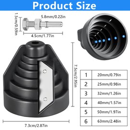 TTYSHIP Plastic Pipe Chamfer Tool, Pipe Deburring Tool for 20-63 mm Plastic Pipes, Deburring Tool Pipe for PVC, PP, PE Pipes, Pack of 2