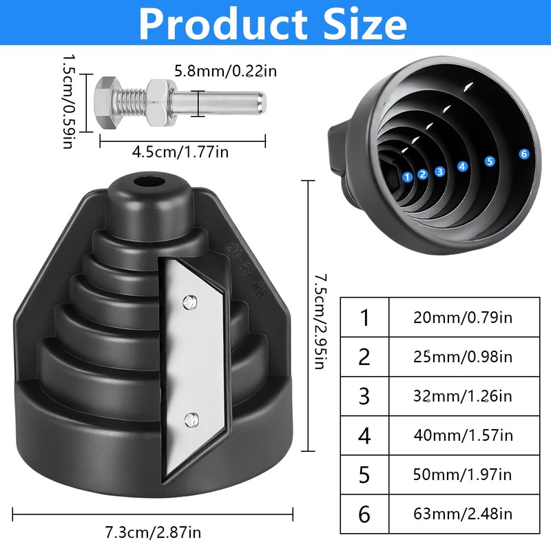 TTYSHIP Plastic Pipe Chamfer Tool, Pipe Deburring Tool for 20-63