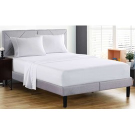 Fitted Sheet 100% Egyptian Cotton 200 Thread Count 25cm Deep Fitted Bed Sheet Hotel Quality Soft & Crisp Cotton Bedding Set (White, Double)