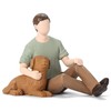 Carracci Man with Dog Figurines Statues, Boy and Dog Friendship