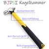 BJDSI Ball hammer 220 g, reinforced, polished, impact-resistant plastic handle.