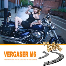 Pack of 16 Carburettor Nozzles, M6 Main Nozzles with Storage Box, for Motorcycle, Scooter, Shift Moped, 55-130