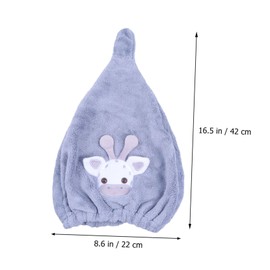 Vaguelly Cartoon Hair Dry Wrap Turban Super Absorbent Coral Fleece Towel for Quick Drying Gentle Hair for Bathing Swimming and Spa for Adults