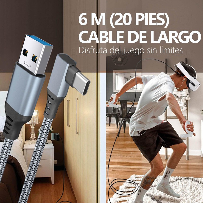 YUTVXAC para Oculus Quest 3 Link Cable 6M, para Oculus