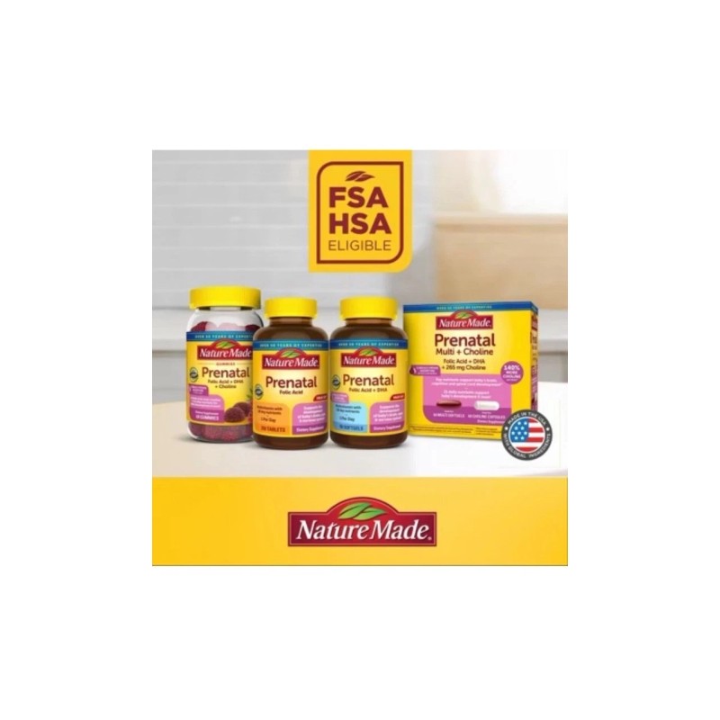 Nature Made Prenatal Gummies, DHA & Folic Acid, 60ct