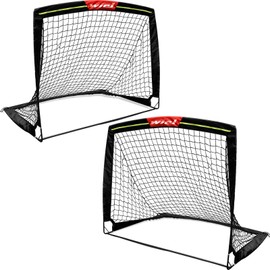 Wiel Soccer Goal, 4Ft x 3Ft Net Easy Fold-Up Training Goals W' Reflective Str...