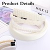 Avxdbr 5Pcs White Pearl Headbands for Women Faux Pearls Wide