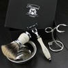 4 Pieces Shaving Set with Silver Tip Badger Brush 3