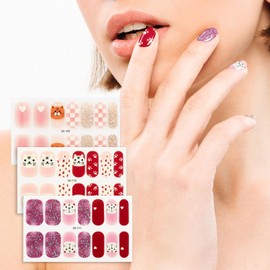 42 Pcs 3 Sheets Nail Stickers Wraps Polish Strips Gradient Stickers Glitter Self Adhesive DIY Art Decals Strips for Women Girls Acrylic Manicure Tips Decor with 1 Pcs Nail Files,Style8