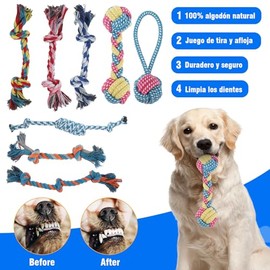RUISTLI Juguetes para Perro 12 Piezas,Perros Accesorios Interactivo,Juguetes para Perros Ansiosos con Mordedera y Peluches,Juguetes para Perro Grande Cachorros,Cosas para Perros Seguro (12)