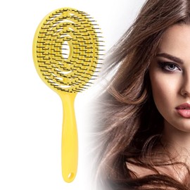 Wet Hair Detangling Brush, Salon Round Head Straightenning Detangler Brush Comb For All Hair Types - For Women, Men, Wet And Dry Hair(yellow)