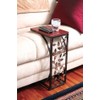 Sofa Side and End Table, Small - Metal, Dark Brown