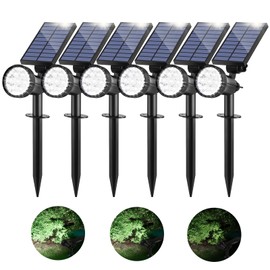 Bosceos 6-Pack Solar Spotlights for Outside with 30LEDs & 3 Modes, Solar Lights Outdoor Waterproof, Dusk to Dawn Landscape Lighting, Pathway Lights for Yard Garden Tree Flag Sculpture(Cool White)