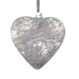 Sienna Glass Small Glass Friendship Heart-White, 9 x 9 x 12 cm