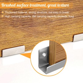 Brateuanoii 6 Pieces Stainless Steel Display Wall Hooks, U Angle Bracket Stainless Steel, Silver Heavy Duty Hooks, Stainless Steel Ceramic Tile Wall Hooks, Display Wall Hooks, Load Capacity 30 kg, for