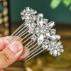 BERYUAN Bridal Flower Rhinestone Crystal Hair Comb Handmade Rhinestone Crystal