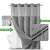 eachope Extra Long Grey No Hook Shower Curtain with Snap-in