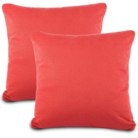aqua-textil Classic Line Cushion Cover Set of 2 50 x 50 cm Cherry Red Cotton Decorative Cushion Cover Zip Jersey Cushion Cover
