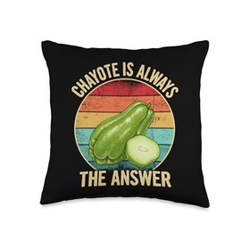 Chayote Is Always the Answer Vegetable Humor Throw Pillow