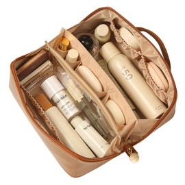 Travel Makeup Bag Organizer Countertop Toiletry Cosmetic Bag Organizer Box Makeup Storage Organizer Skincare Organizers Bathroom Counter Makeup Organizer for Vanity Organizer