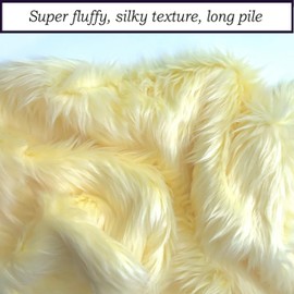Bianna Creations Faux Fur Fabric Pieces | US Based Seller | Shaggy Squares | Craft, Sewing, Costumes (Banana Yellow, 12x12 inches)