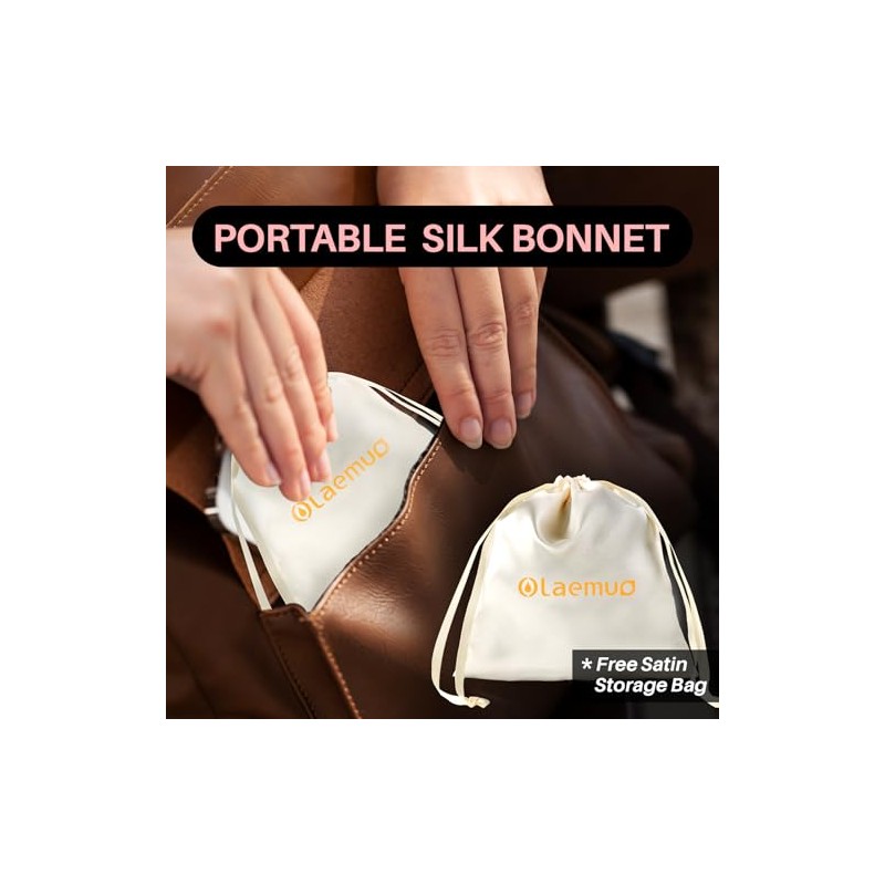 Gorro Seda Largo Dormir Mujeres Hombres Todo Tipo Cabello 100