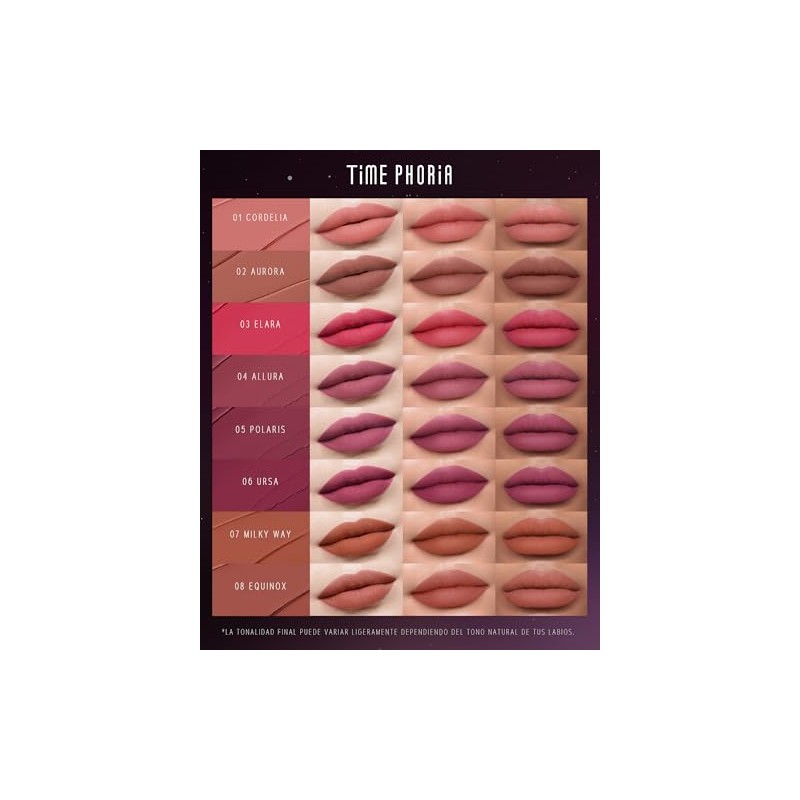 Timephoria Crema Labial Nebula Velvet Acabado Mate Aterciopelado Que Reseca
