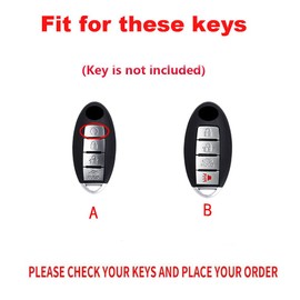 TECART Key Fob Case Cover Fit for Infiniti EX35 FX35 FX37 X50 G25 G35 G37 JX35 M35 Key Shells Key Accessories 4 Button Black