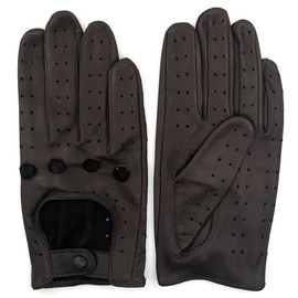 ZLUXURQ Women's Retro Soft Thin Excellent Lambskin Leather Quality Touchscreen Driving Gloves, Brown (100% sheepskin/without touchscreen)