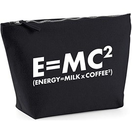 Hippowarehouse E=MC² (Energy = Milk x Coffee²) printed make up cosmetic wash bag 18x19x9cm