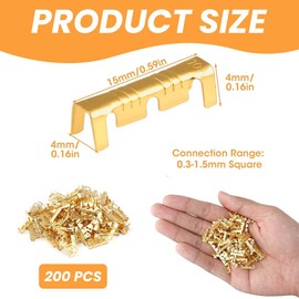 HQRKOTM 200 pieces butt connectors, brass, cable connector, 0.3-1.5 mm cable connector for safe and reliable electrical connections, crimp connector, 0.5