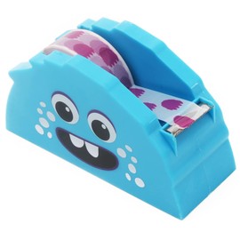 Amogato Cute Little Demon Desktop Office Tape Dispenser Non-Skid Base - Home Office Supplies Fun Desk Accessories Office Tape Dispensers, Blue