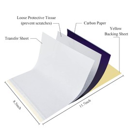 300 Sheets Tattoo Transfer Paper Stencil Paper Tattoo Supplies for Tattooing, Tattoo Tracing Paper for Tattoo Transfer Kit, 4 Layers Thermal Stencil DIY, A4 Size